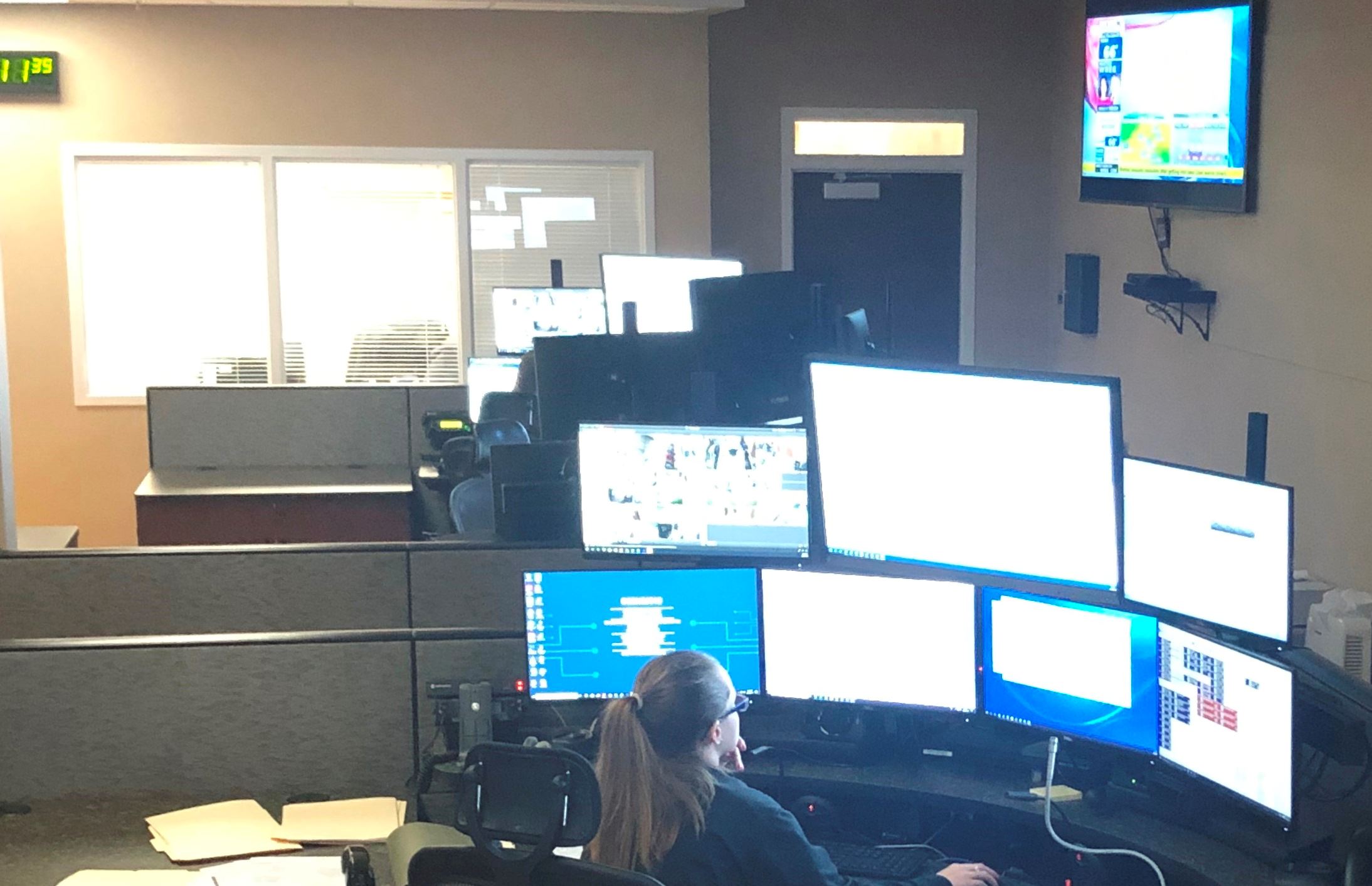 A dispatcher at work in the 911 Operations Center