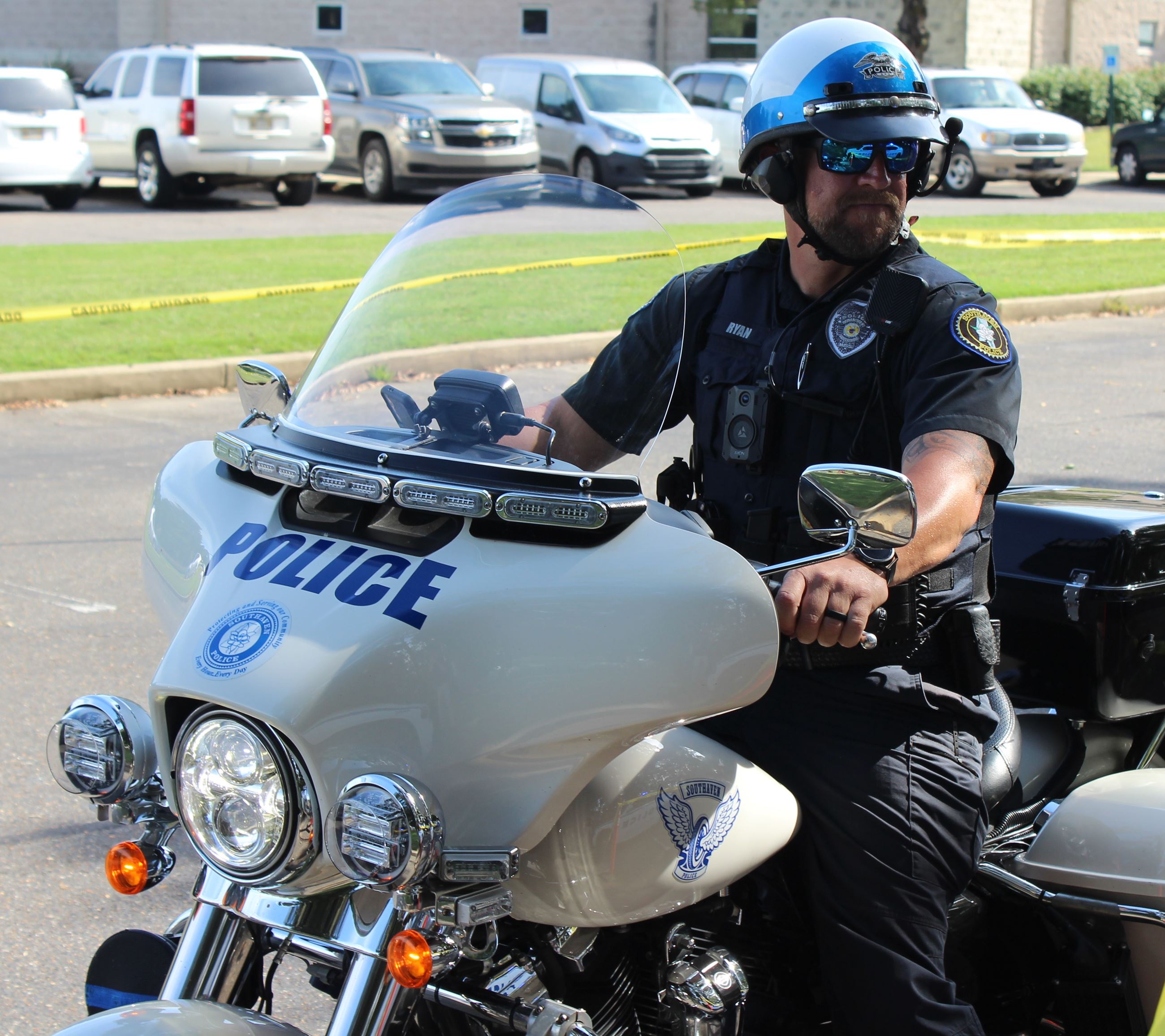 Southaven officer on motorcycle